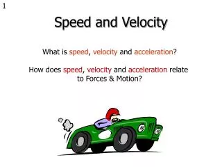 Speed and Velocity