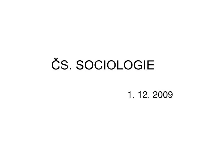 s sociologie