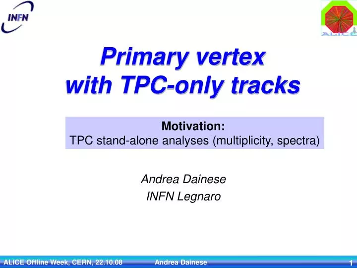 primary vertex with tpc only tracks