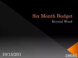 Six Month Budget