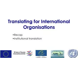 Translating for International Organisations