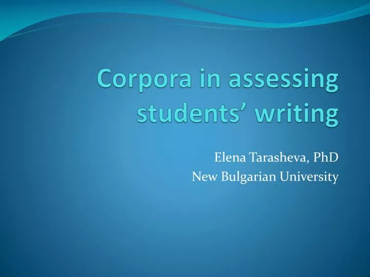 corpora in assessing students writing