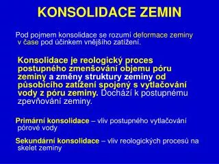 konsolidace zemin