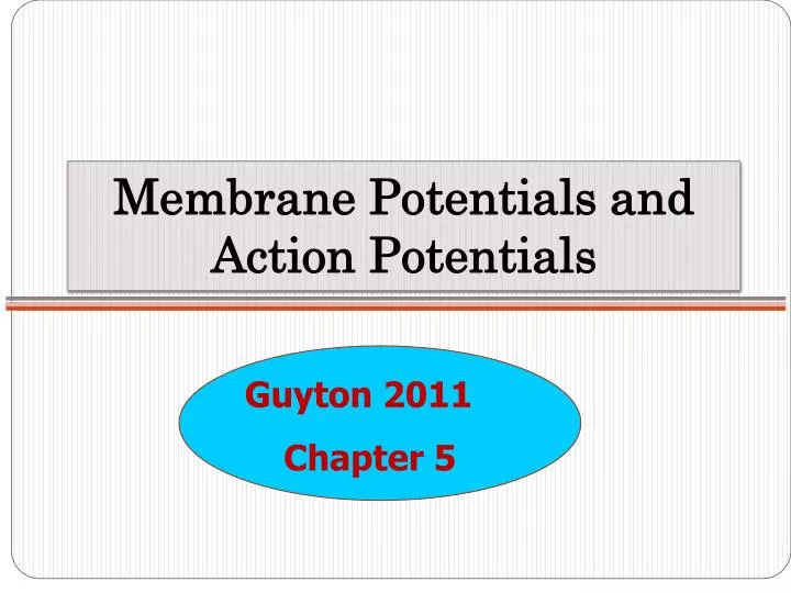 membrane potentials and action potentials
