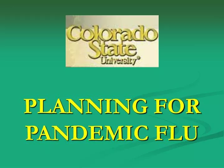 planning for pandemic flu
