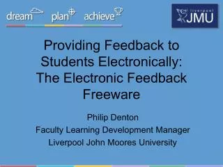 Providing Feedback to Students Electronically: The Electronic Feedback Freeware