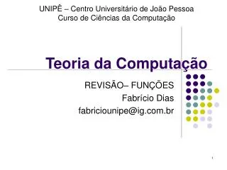 teoria da computa o