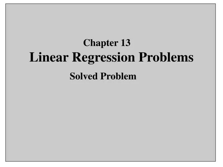 linear regression problems