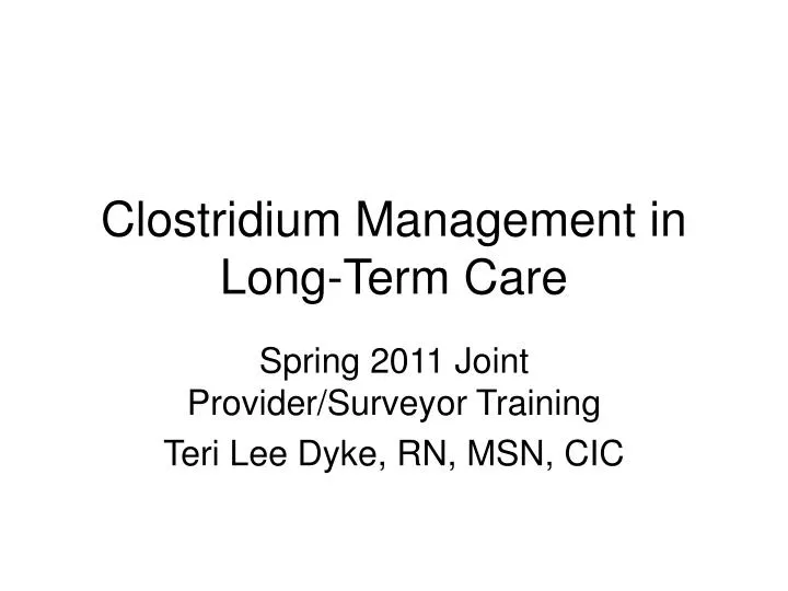 clostridium management in long term care