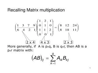 Recalling Matrix multiplication