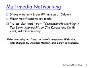 Multimedia Networking