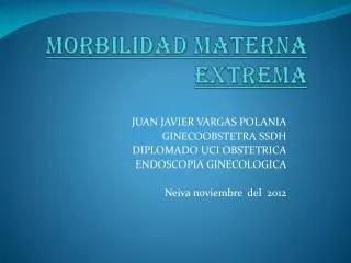 morbilidad materna extrema