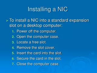 Installing a NIC