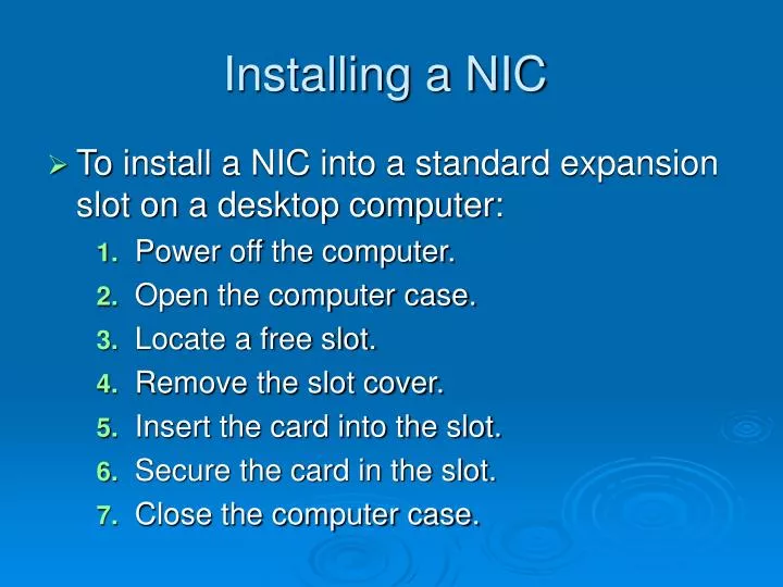 installing a nic