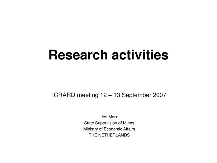 research activities