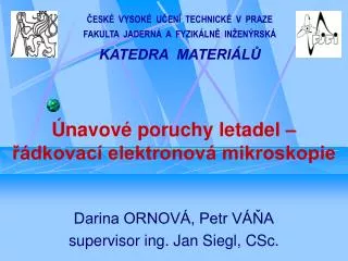 navov poruchy letadel dkovac elektronov mikroskopie