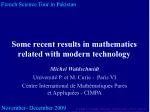 Some recent results in mathematics related with modern technology - slide 1