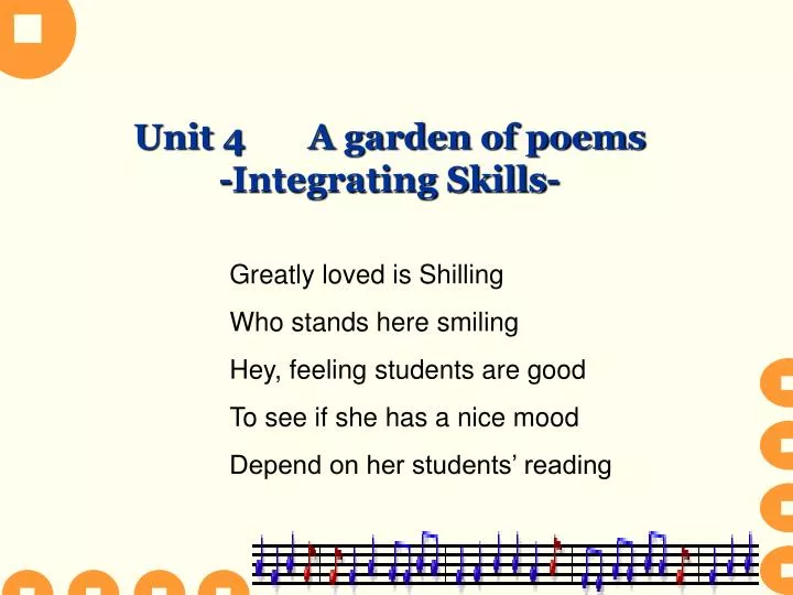 unit 4 a garden of poems integrating skills