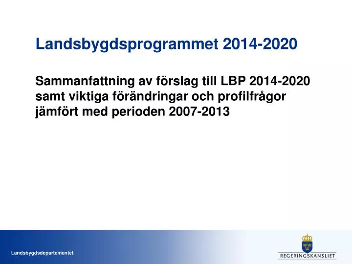 landsbygdsprogrammet 2014 2020