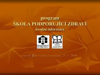 program kola podporuj c zdrav vodn informace