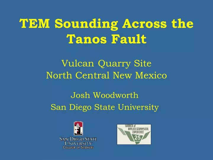 tem sounding across the tanos fault vulcan quarry site north central new mexico