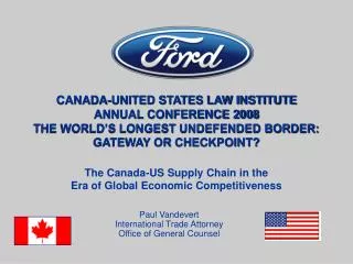 Paul Vandevert International Trade Attorney Office of General Counsel