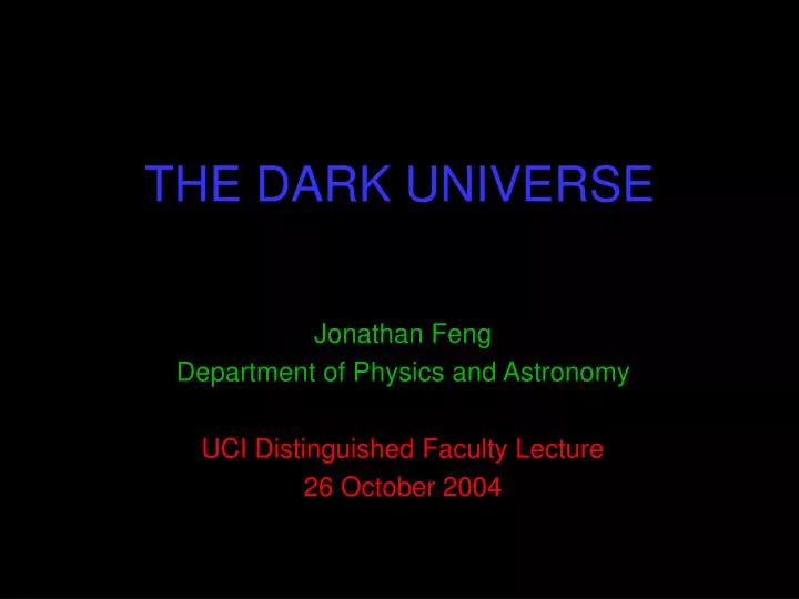 the dark universe