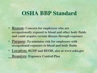 OSHA BBP Standard