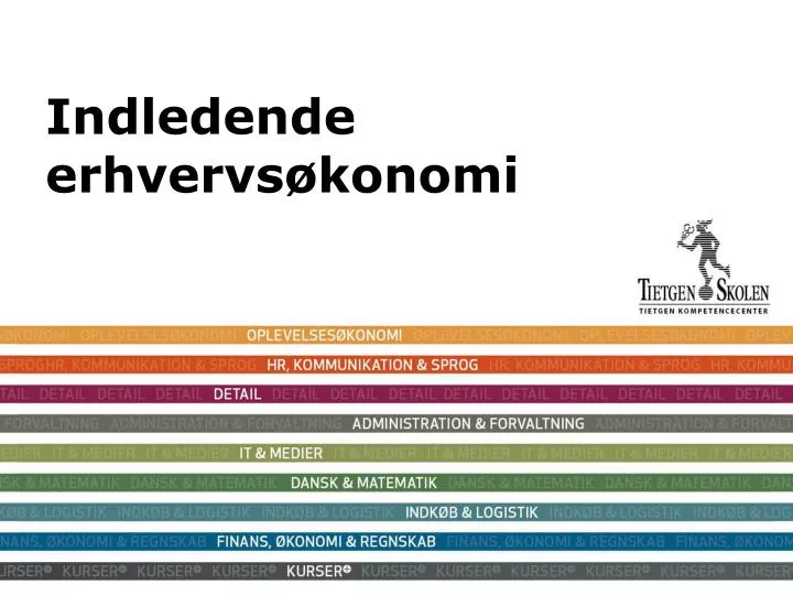 indledende erhvervs konomi