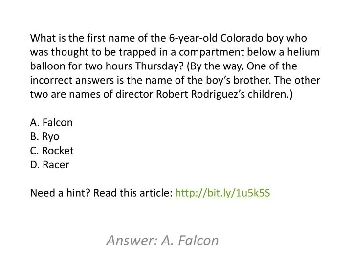 answer a falcon
