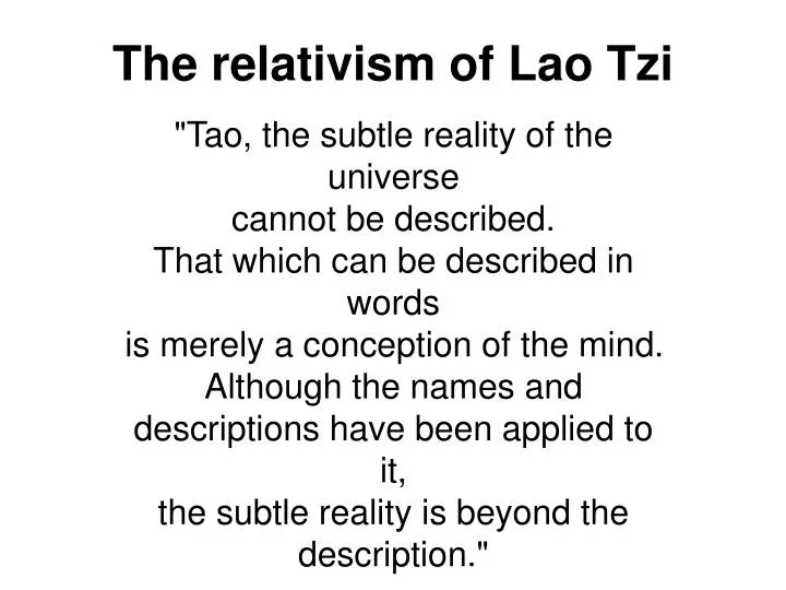 the relativism of lao tzi