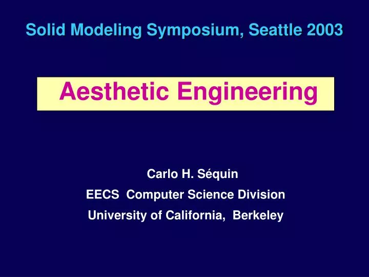 solid modeling symposium seattle 2003