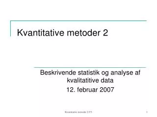kvantitative metoder 2