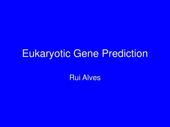eukaryotic gene prediction