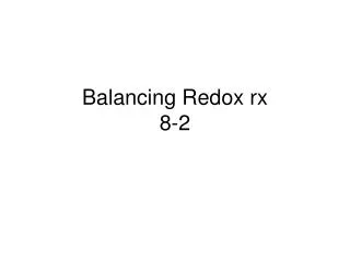 Balancing Redox rx 8-2