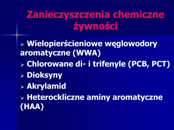 zanieczyszczenia chemiczne ywno ci