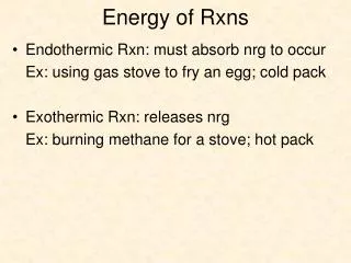 Energy of Rxns