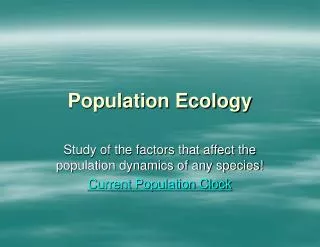 Population Ecology