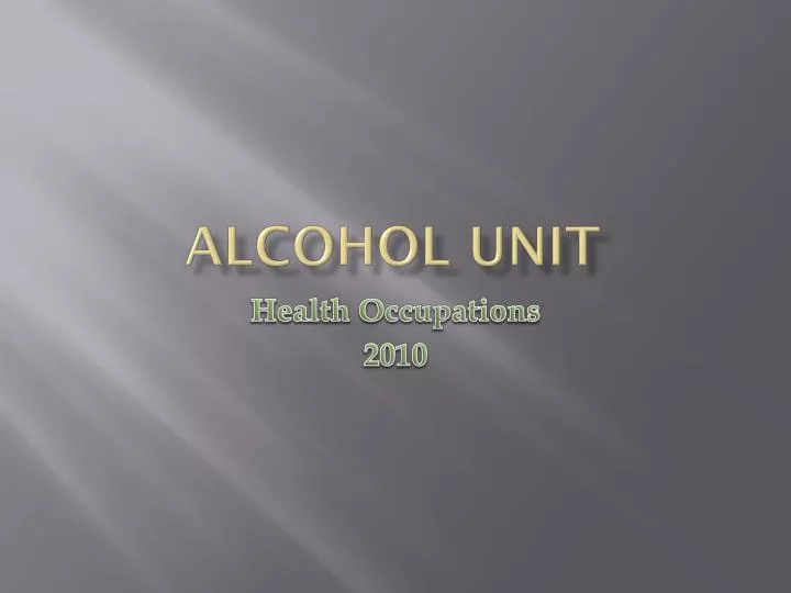 alcohol unit