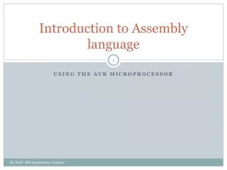 Introduction to Assembly language