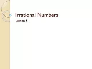 Irrational N u mbers