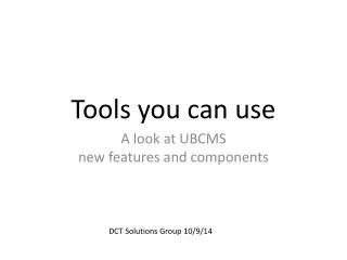 Tools you can use