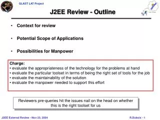 J2EE Review - Outline