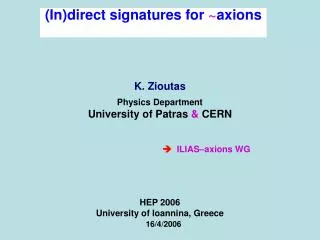 (In)direct signatures for ~ axions