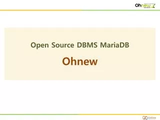 Open Source DBMS MariaDB Ohnew