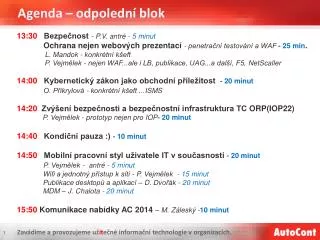 agenda odpoledn blok