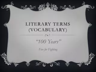 Literary Terms (Vocabulary)