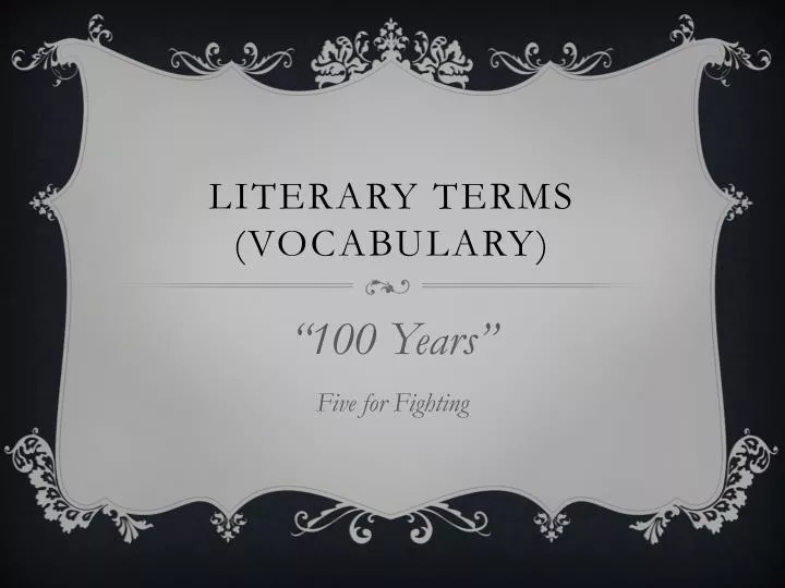 literary terms vocabulary