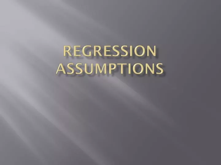regression assumptions