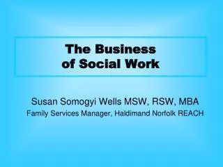 The Business of Social Work